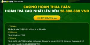 casino hoàn thua tuần