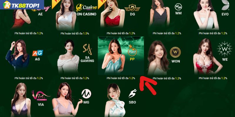 Đôi nét về sảnh PP Casino tại TK88