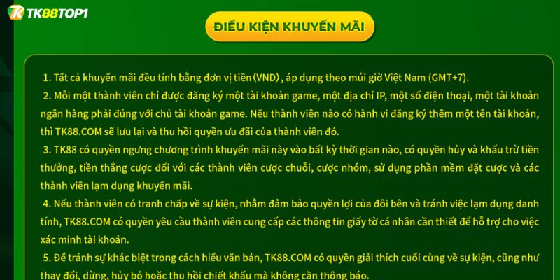 Quy định chung của ưu đãi nạp tiền ngày vàng tặng ngay 5%