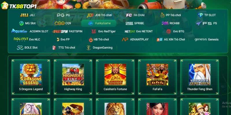 Tỷ lệ trả thưởng tại sảnh FUNKY GAME nổ hũ